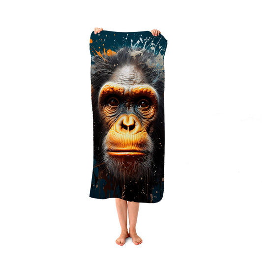 Splashart Realistic Monkey Face Beach Towel