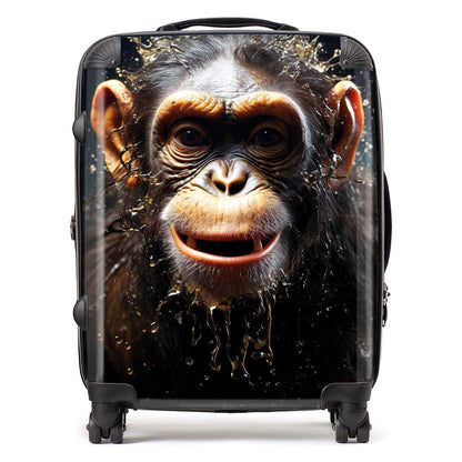 Realistic Monkey Face Splashart Suitcase