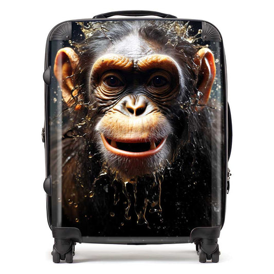 Realistic Monkey Face Splashart Suitcase