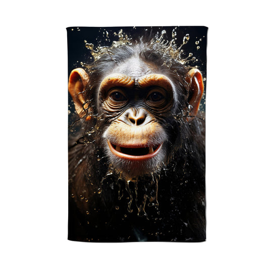 Realistic Monkey Face Splashart Tea Towel