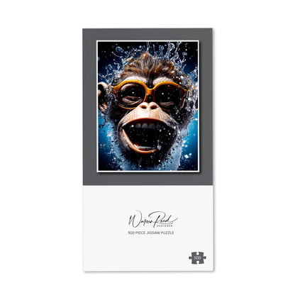 Splashart Cheeky Chimp Face With Glasses Jigsaw Puzzle