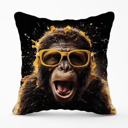 Splashart Monkey Face With Yellow Glasses Cushions