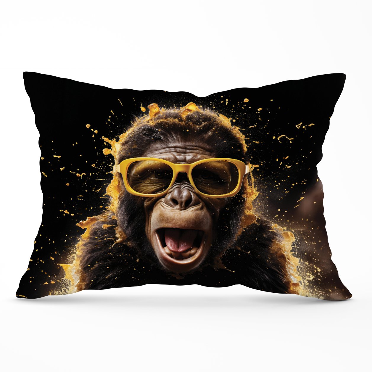 Splashart Monkey Face With Yellow Glasses Cushions