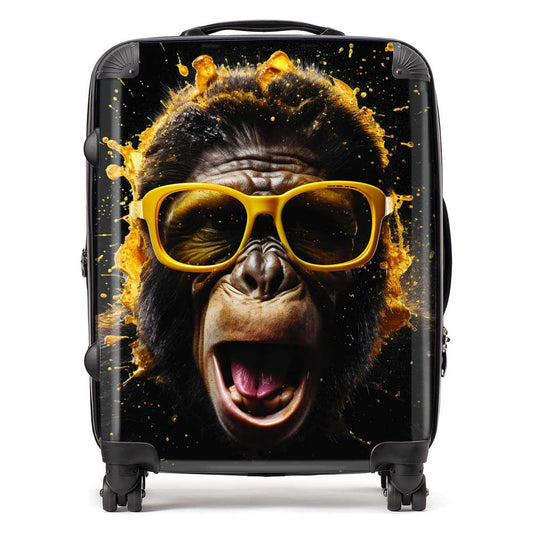Splashart Monkey Face With Yellow Glasses Suitcase