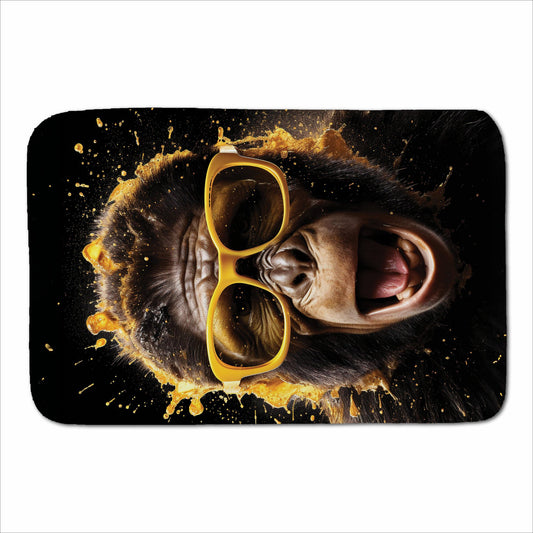 Splashart Monkey Face With Yellow Glasses Sherpa Blanket