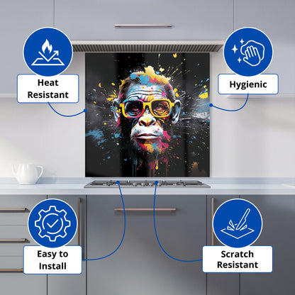 Coloured Splashart Monkey Face Kitchen Splashback