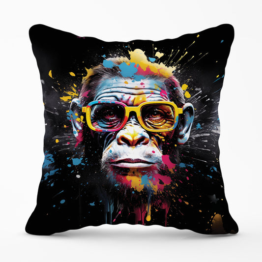 Coloured Splashart Monkey Face Cushions