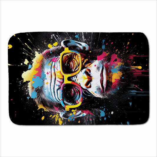 Coloured Splashart Monkey Face Sherpa Blanket