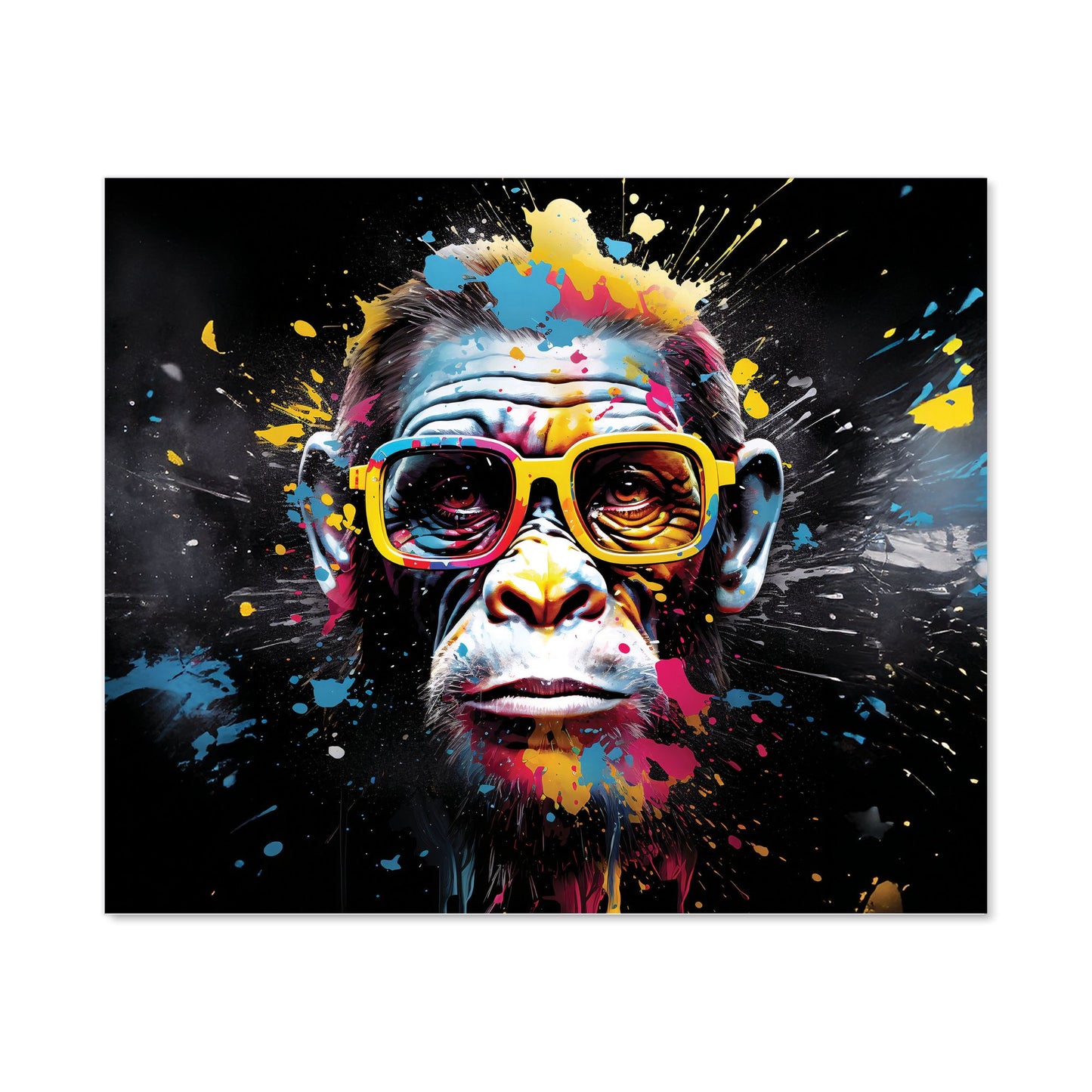 Coloured Splashart Monkey Face Kitchen Splashback