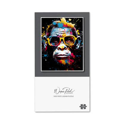 Coloured Splashart Monkey Face Jigsaw Puzzle