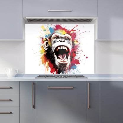 Coloured Splashart Crazy Monkey Face Kitchen Splashback