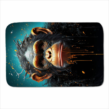 Monkey Face Splashart Blue Sherpa Blanket