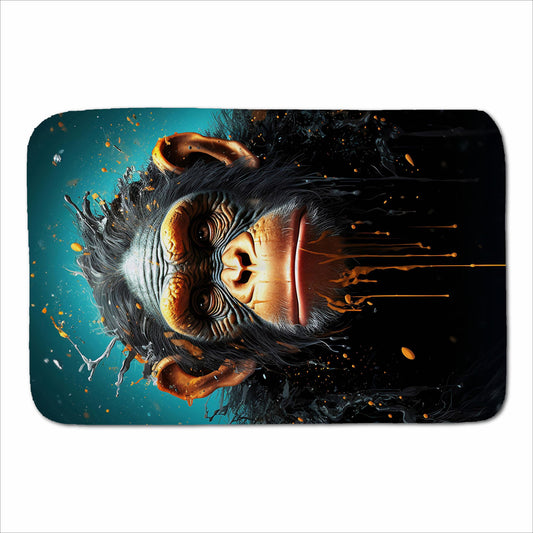 Monkey Face Splashart Blue Sherpa Blanket