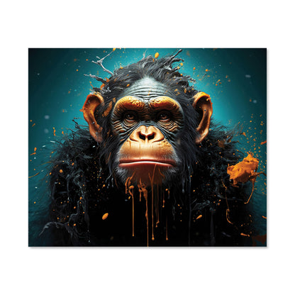 Monkey Face Splashart Blue Kitchen Splashback