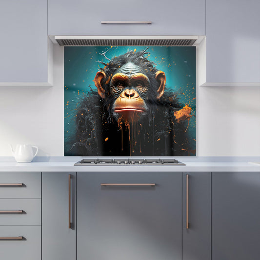 Monkey Face Splashart Blue Kitchen Splashback