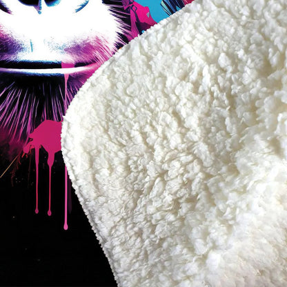 Multi Coloured Monkey Face Sherpa Blanket