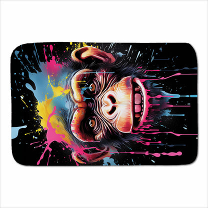 Multi Coloured Monkey Face Splashart Sherpa Blanket