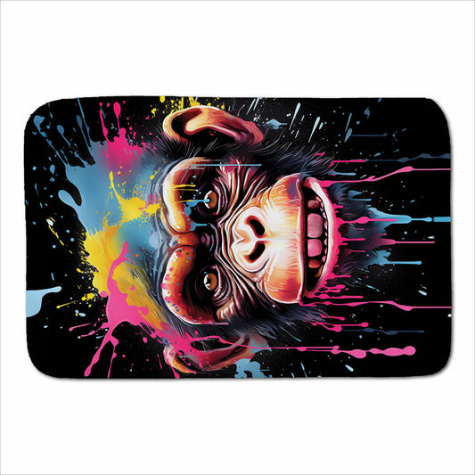 Multi Coloured Monkey Face Splashart Sherpa Blanket