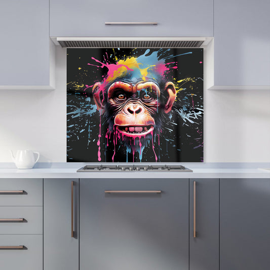 Multi Coloured Monkey Face Splashart Kitchen Splashback