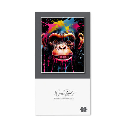 Multi Coloured Monkey Face Splashart Jigsaw Puzzle