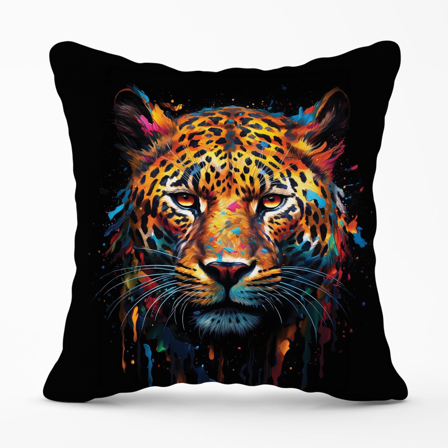 Splashart Leopard Face Cushions