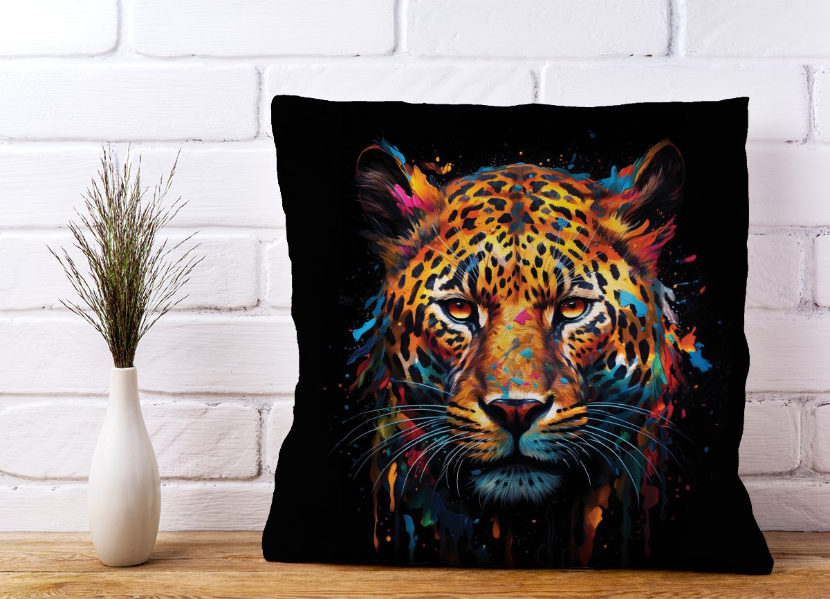 Splashart Leopard Face Cushions