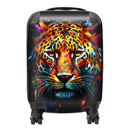 Splashart Leopard Face Suitcase