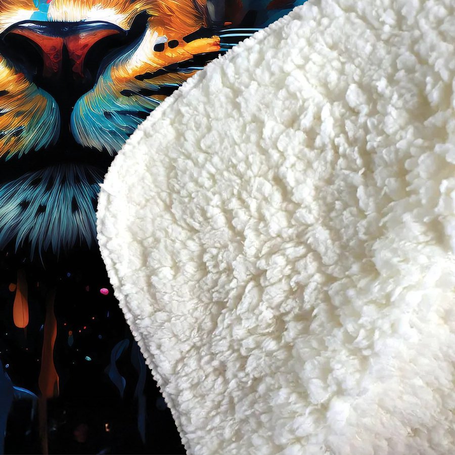 Splashart Leopard Face Sherpa Blanket