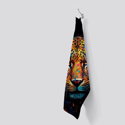 Splashart Leopard Face Tea Towel