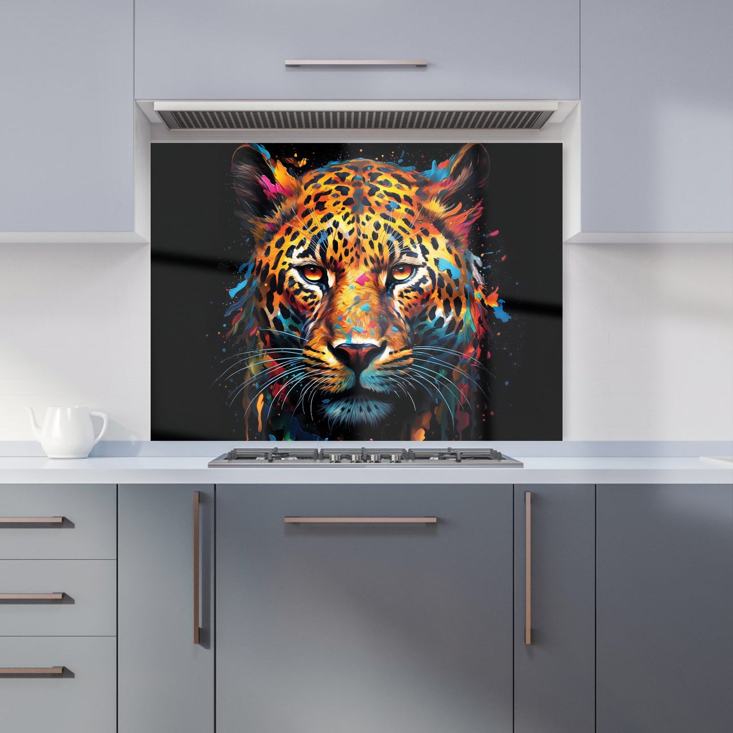 Splashart Leopard Face Kitchen Splashback
