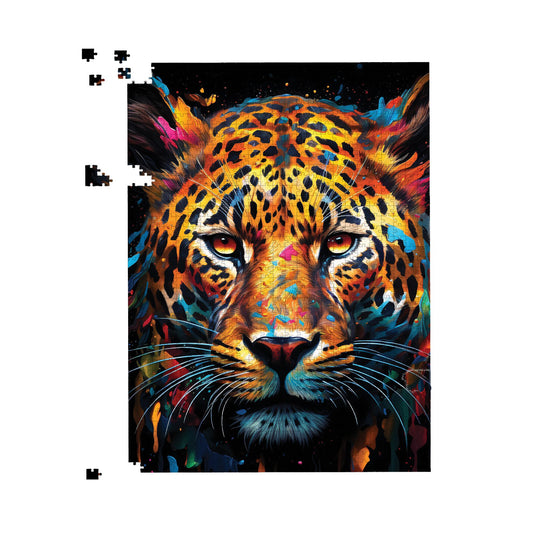 Splashart Leopard Face Jigsaw Puzzle