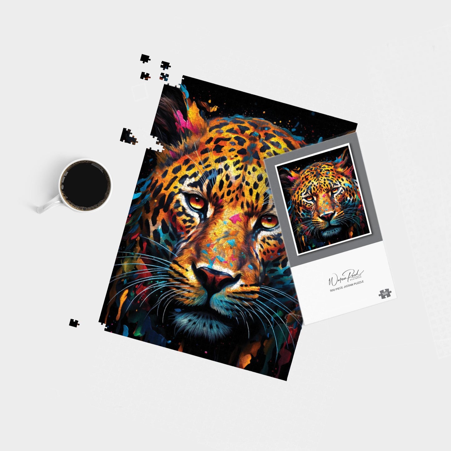 Splashart Leopard Face Jigsaw Puzzle
