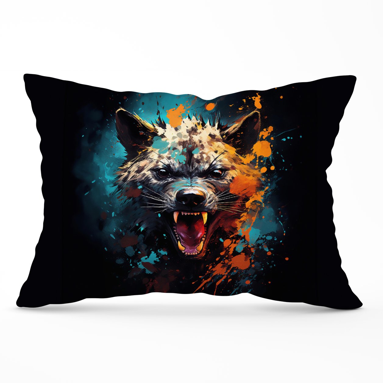 Splashart Angry Hyena Face Cushions