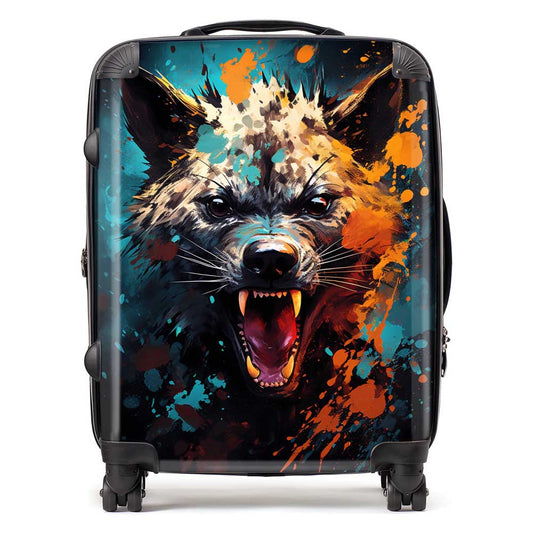 Splashart Angry Hyena Face Suitcase