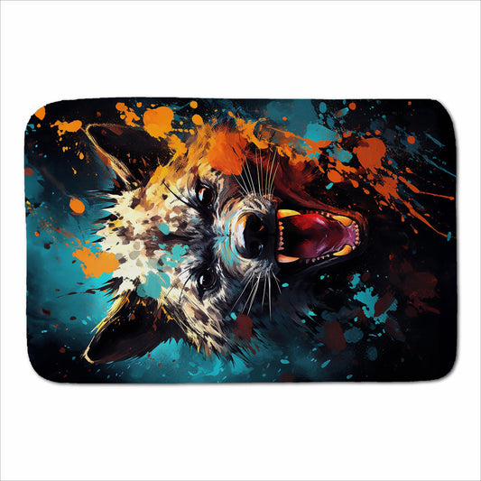 Splashart Angry Hyena Face Sherpa Blanket