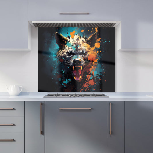 Splashart Angry Hyena Face Kitchen Splashback