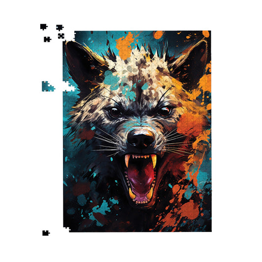 Splashart Angry Hyena Face Jigsaw Puzzle