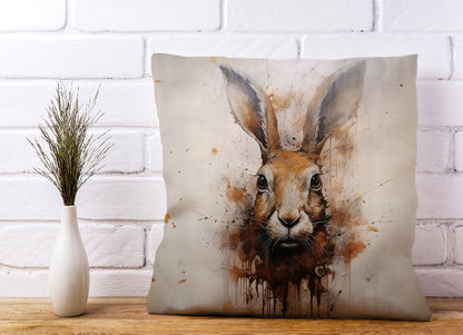 Watercolour Hare Face Cushions