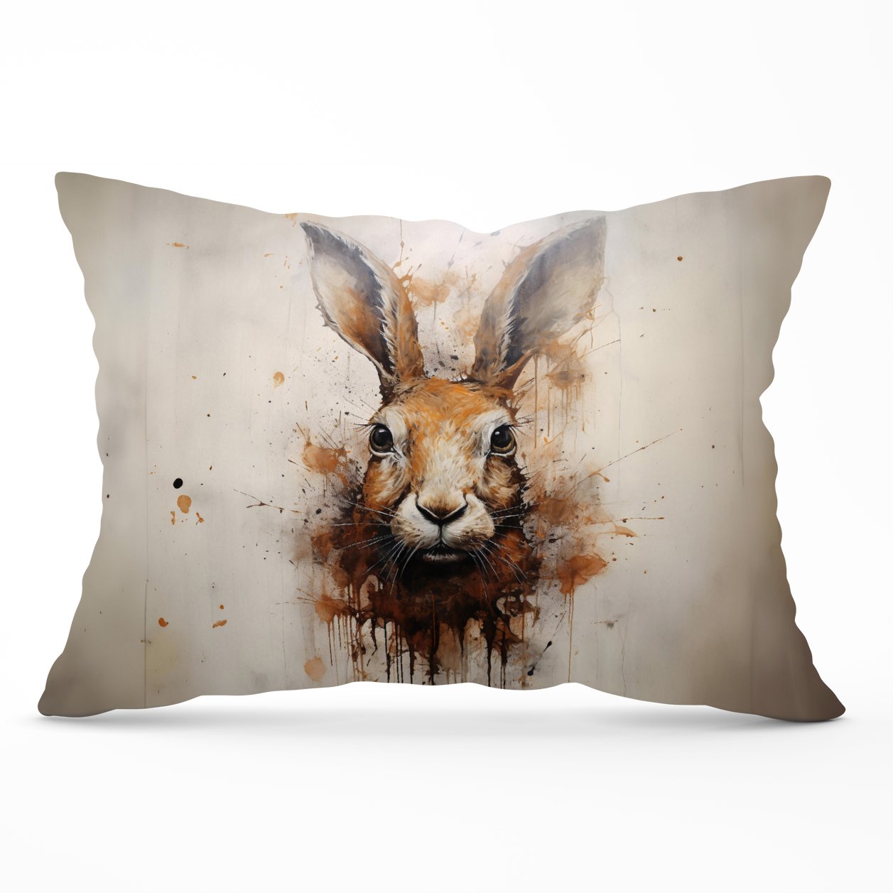 Watercolour Hare Face Cushions