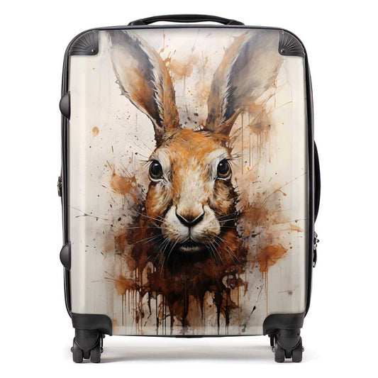 Watercolour Hare Face Suitcase