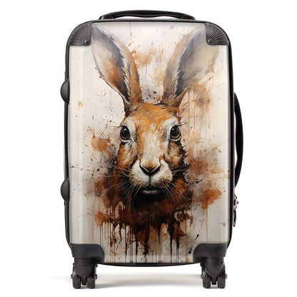 Watercolour Hare Face Suitcase