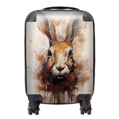 Watercolour Hare Face Suitcase