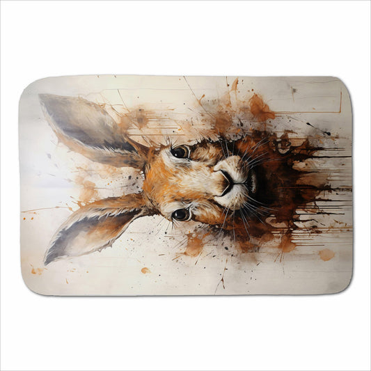 Watercolour Hare Face Sherpa Blanket