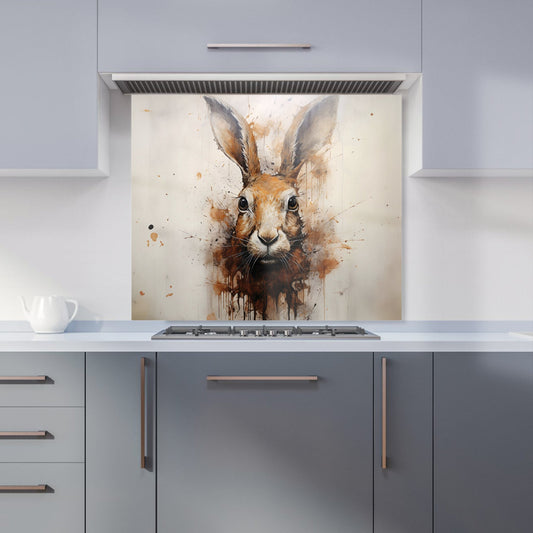 Watercolour Hare Face Kitchen Splashback