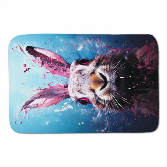 Rabbit Face Splashart Sherpa Blanket