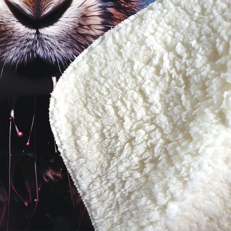 Rabbit Face Splashart Sherpa Blanket