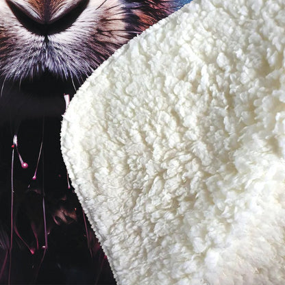 Rabbit Face Splashart Sherpa Blanket