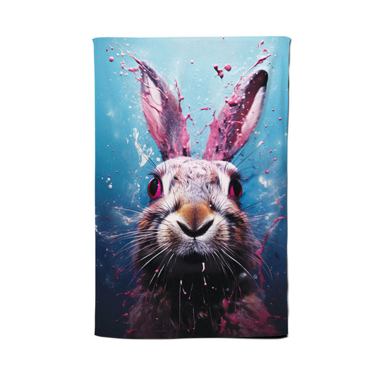 Rabbit Face Splashart Tea Towel