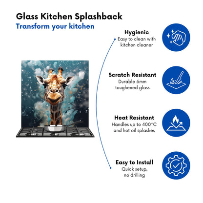 Splashart Giraffe Face Kitchen Splashback