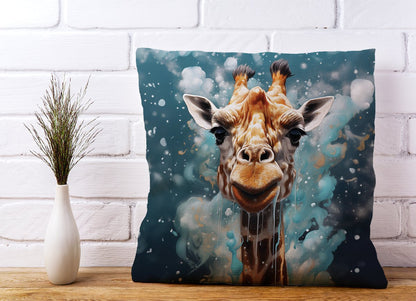 Splashart Giraffe Face Cushions